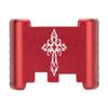 NDZ Performance Aluminum Slide Racker Back Plate for Glock 43 43X 48  Improved Slide Grip, Laser Engraved, Red  Tribal Cross view 1