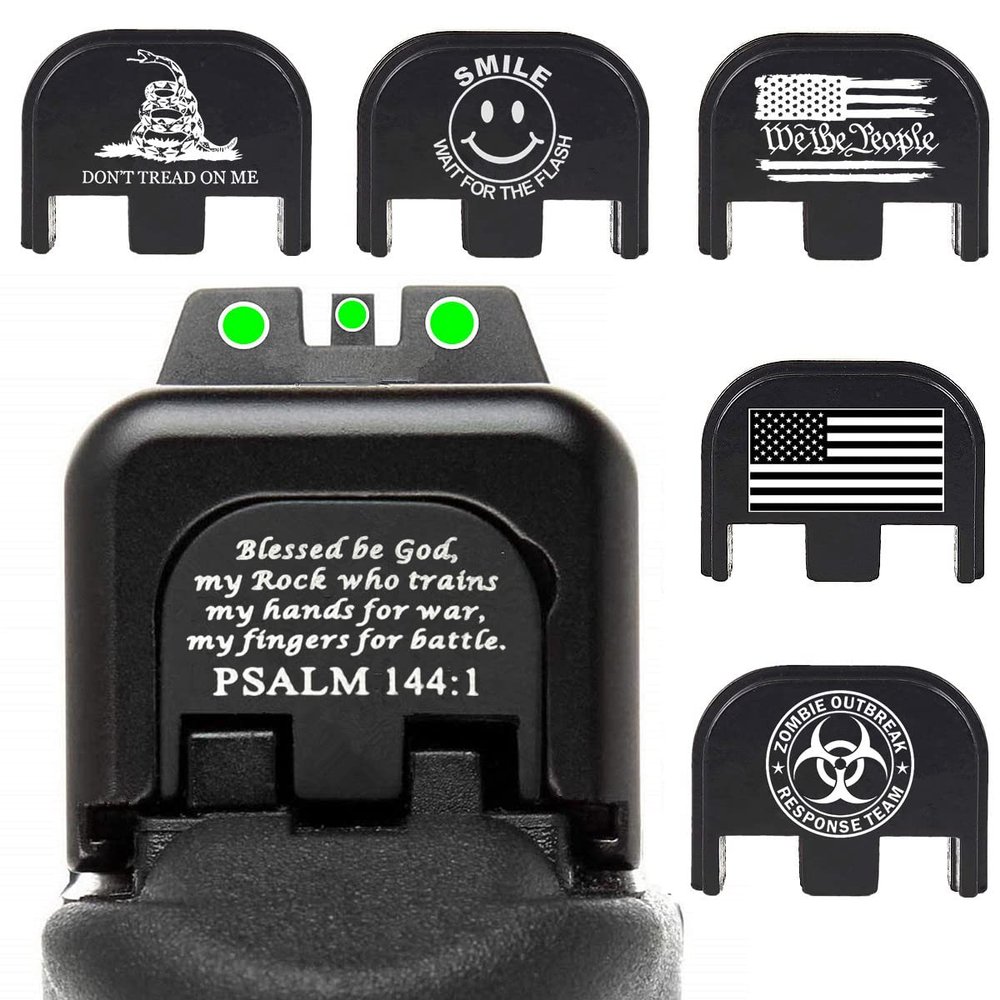 Aluminum Rear Slide Cover Plate for Gen 1-5 Glock 17 19 19X 22 23 26 27 34 44 45 9mm/.357/.40 S&W/.45 Accessories, Psalm 144:1