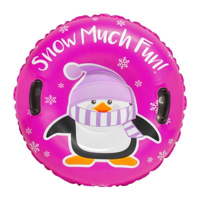 CocoNut Outdoor- 32 Inflatable Penguin Snow Ring- Snow Much Fun Heavy Duty Snow Sled with Sturdy Handles for Kids, Teens and Adults-Cold Resistant Toboggan -Lightweight Tube for Boys and Girls