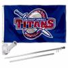 Detroit Mercy Titans Shield Flag with Pole and Bracket Holder University Set view 1