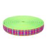 Country Brook Design - 3/4 Inch Spring Pink Plaid on Hot Green Nylon Webbing, 5 Yds. view 1