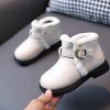 Fashion Autumn and Winter Girls Boots Flat Bottom Non Slip Short Plush Warm Solid Buckle Slippers for Toddler Girls (Beige, 5.5-6 Years Little Child) view 4