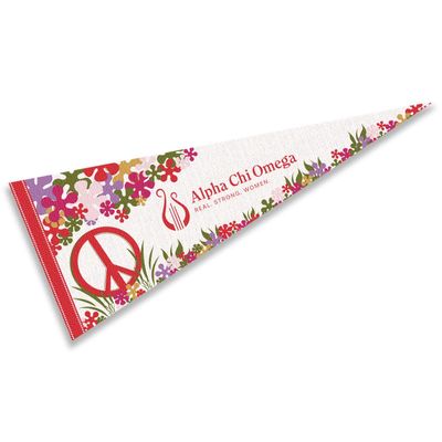 Alpha Chi Omega Greek Pennant Banner Flag