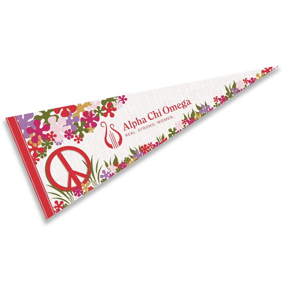 Alpha Chi Omega Greek Pennant Banner Flag