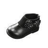 Fashion Autumn and Winter Girls Boots Round Toe Flat Sole Thick Sole Non Slip Back Zipper Cute Polka Baby Winter Boots (Black, 3.5-4 Years Toddler) view 1