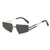 HCHES Cat's Eye Frameless Style Sunglasses Fashion Personality Stars Sun Glasses Of The Same Type,1,One size view 1