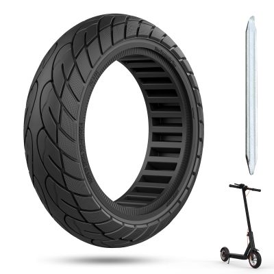 Cooryda 10x2.125 Scooter Tire, 10 inch Solid Rubber Tires Tubeless Front or Rear Replacement 10x2.125 Solid Electric Scooter Tire for Gotrax G4 Xr V2 Ninebot F25 F65 Hiboy S2 Pro 1pc Black