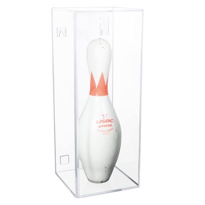 Better Display Cases Acrylic Bowling Pin Display Case with Clear Slide Back with Wall Mount 7" x 7" x 18" (D08/A102)
