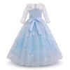 Vestidos para Nias Elegantes para Fiesta De Boda Ball Gown Dresses for Girls Floral Embroidery Prom Gowns Wedding Birthday Party Princess Long Dress Light Blue # e 2-3 Years view 3