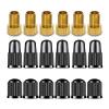 6Pcs Presta to Schrader Valve Adaptor and 12Pcs Tire Caps, Convert French/UK to US, Inflate Tire Using Standard Pump or Air Compressor, for Mountain Bikes, Road Bikes and Cars view 1