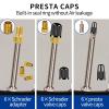 6Pcs Presta to Schrader Valve Adaptor and 12Pcs Tire Caps, Convert French/UK to US, Inflate Tire Using Standard Pump or Air Compressor, for Mountain Bikes, Road Bikes and Cars view 4
