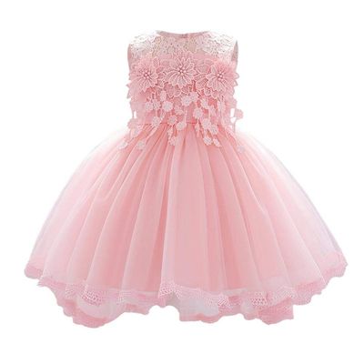 Baby Girls Party Dress Tutu Dress Girls' Princess Dress Sleeveless Flower Girl Dresses for Wedding Formal Christmas Dress First Birthday Dresses Vestidos para Nias Bebe Pink C 18-24 M