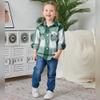 Mommy and me Matching Outfits Women Girls Plaid Flannel Shirts Jacket Long Sleeve Lapel Button Down Shacket Coat Autumn Casual Top Mom Daughter Family Fall Winter Clothes Outwear Green Grey Small view 4