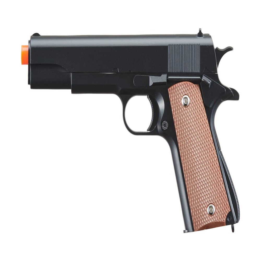 Goldenball Airsoft 1911 Airsoft Pistol Steel Slide Spring Powered - Black 320 FPS