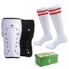 brooman Kids Sport Soccer Shin Guards Youth Football Pads Child Calf Protective Gear for Boys Girls Toddler Teenagers White,White/Red M view 1
