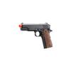 Full Steel World War 1911-A1 Spring Powered Metal Steel Airsoft Pistol (Color: Black/Faux Wood) view 3