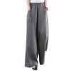 Maiyifu-GJ Women Casual Cotton Linen Baggy Pants Relaxed Fit Soft Comfy Wide Leg Trousers Drawstring High Waist Loose Pant (Grey,XX-Large) view 1