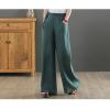 Maiyifu-GJ Women Casual Cotton Linen Baggy Pants Relaxed Fit Soft Comfy Wide Leg Trousers Drawstring High Waist Loose Pant (Green,X-Large) view 2