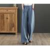 Maiyifu-GJ Women Casual Cotton Linen Baggy Pants Relaxed Fit Soft Comfy Wide Leg Trousers Drawstring High Waist Loose Pant (Light Blue,Small) view 2