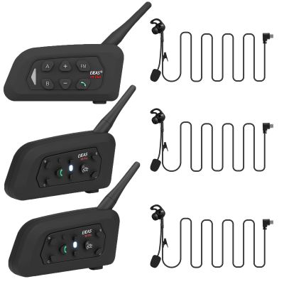 MIMIRACLE Referee Headset, Referee Communication System with Headset Earphone, V4+2V6 Bluetooth Intercom for Football Soccer Handball -3Pack(V4+2V6)
