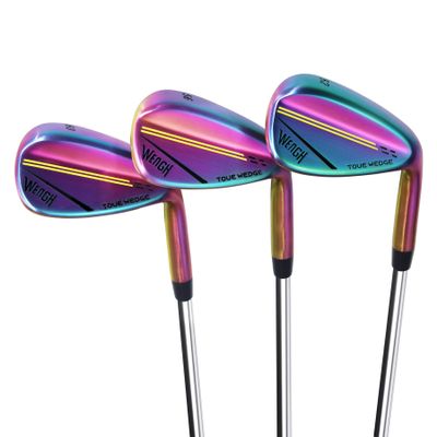 WENGH Golf Wedge Set for Women or Men Right Handed Including 52 56 60 Degree Golf Wedges with CNC Milled Face-(Flex-Regular)-35 inches-Rainbow Colored Wedges