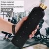 Adapta Bottle Time Marker Motivational Water Bottle 32oz Aesthetic BPA Free Frosted Plastic Water Bottle Perfect for the Gym, Sports and Outdoor Reusable and Leak proof Matte Black view 3