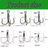 4 Pcs Snagging Hooks Snagging Weighted Treble Hooks 6/0, 8/0, 10/0, 12/0, 14/0,16/0 (8/0-4pcs) view 2