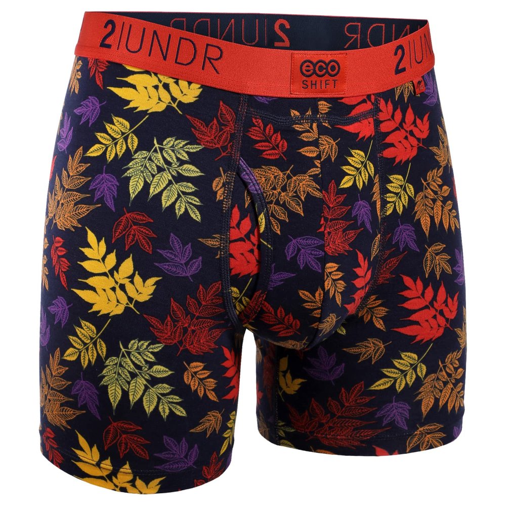 2UNDR Men's Swing Eco 6" Boxer Brief (Leaf Cycles, XX-Large)