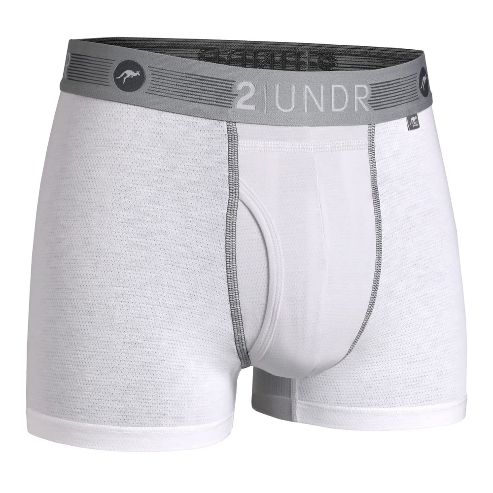 2UNDR Men's Flow Shift 3" Trunk Underwear White