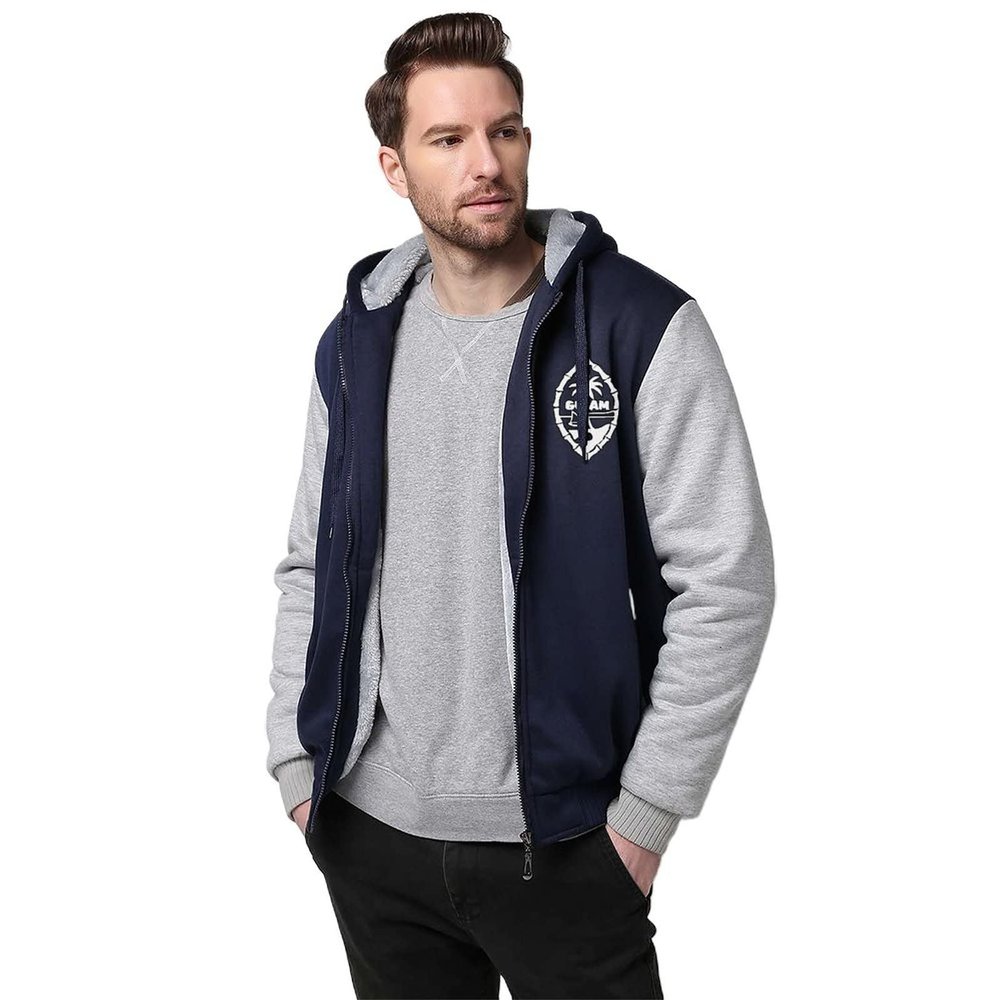 Guam Fleece Hoodies for Men Thick Heavyweight Hooded Sweatshirt Full Zip Warm Lining Coat