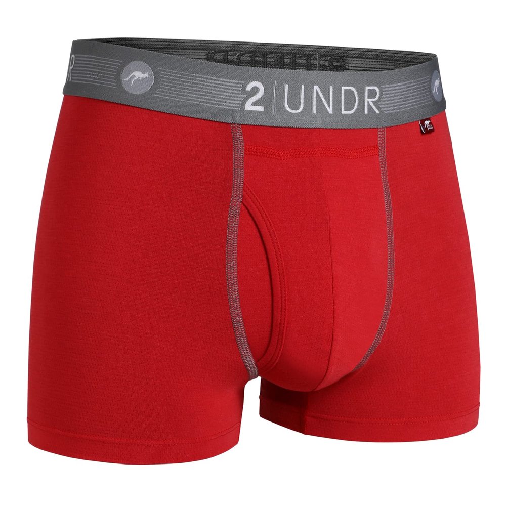2UNDR Men's Flow Shift 3" Trunk Underwear Red