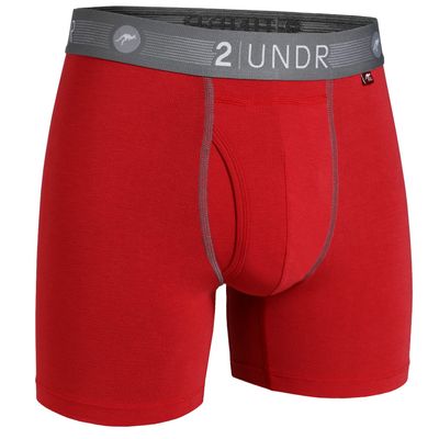 2UNDR Men's 6" Flow Shift Boxer Briefs (Red, XX-Large)