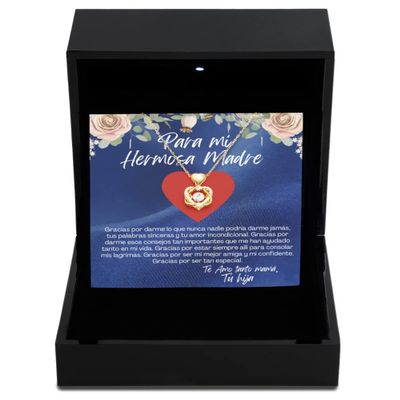 Heart Knot Gold Necklace Luxury Box Para mi hermosa madre cadena de oro con diseo clsico y estilo moderno para futura mama, mujer, bonus mom