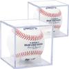 (2 Count) Display Zone Baseball Cube - Crystal Clear UV Protected Acrylic Display Case Box - Autographed Game Ball Holder (Fits Official Size MLB Ball) - Signed Baseball Memorabilia Storage view 1