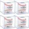 (4 Count) Display Zone Baseball Cube - Crystal Clear UV Protected Acrylic Display Case Box - Autographed Game Ball Holder (Fits Official Size MLB Ball) - Signed Baseball Memorabilia Storage view 1