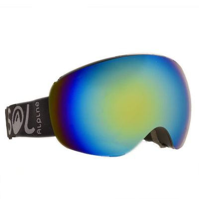 Alpinist Ski & Snowboard Goggles w/TWO Fast Changing Magnetic Lenses (adult small) (Revo Gold (VLT 14%) + Luna (VLT 84%) lenses)