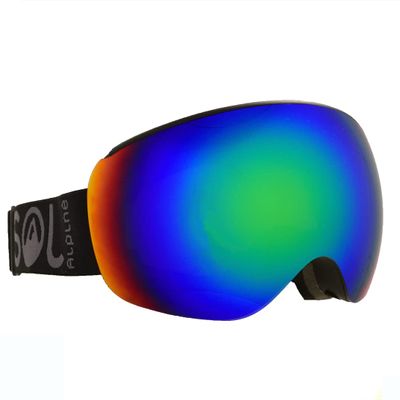 Alpinist Ski & Snowboard Goggles w/TWO Fast Changing Magnetic Lenses (adult small) (Revo Green (VLT 40%) + Storm (VLT 75%) lenses)