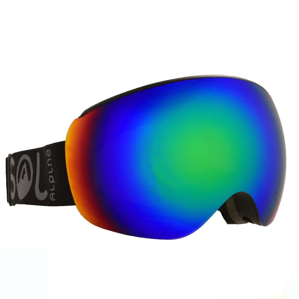Alpinist Ski & Snowboard Goggles w/TWO Fast Changing Magnetic Lenses (adult small) (Revo Green (VLT 40%) + Storm (VLT 75%) lenses)