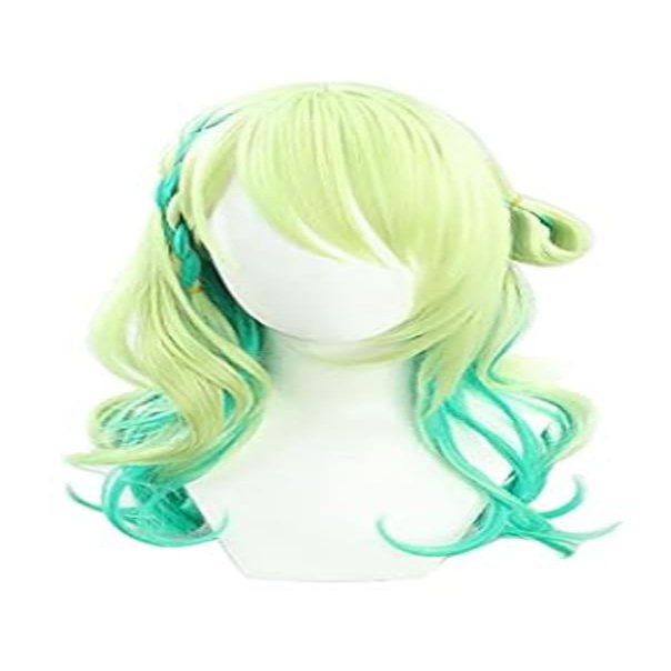 TO KU TOO YUO Idol Cosplay Wigs Gradient Green Hair Long Curly Wavy Wigs Synthetic Hair Kawaii Wig +Wig Cap