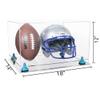 Better Display Cases Acrylic Football and Football Helmet Display Case - Large Rectangle Box with Clear Case with, Light Blue Risers and Clear Base 18" x 14" x 12" (A014/B60) view 2