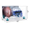Better Display Cases Acrylic Football and Football Helmet Display Case - Large Rectangle Box with Mirror, Light Blue Risers and Clear Base 18" x 14" x 12" (A014/B60) view 2