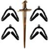 Pmsanzay 4 Pack Mini Adjustable Wall Mount Hook Display Hanger Rack - Strong & Flexible, Fits Every Shape and Size. For Sword, Dagger, Axe, Broadsword, Keyblade, etc. view 1