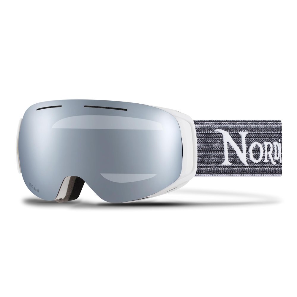 Nordik Loki Ski Goggle Winter Snow Goggles(Matte White/Silver Lens)