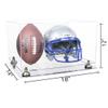 Better Display Cases Acrylic Football and Football Helmet Display Case - Large Rectangle Box with Clear Case with, Gold Risers and Clear Base 18" x 14" x 12" (A014/B60) view 2
