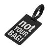 MECCANIXITY Luggage Tag, PVC Identifier Card Holder Label, Not Your Bag Pattern Travel Bag Tag with Adjustable Strap for Baggage Suitcase, Black view 1