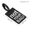 MECCANIXITY Luggage Tag, PVC Identifier Card Holder Label, Not Your Bag Pattern Travel Bag Tag with Adjustable Strap for Baggage Suitcase, Black view 2