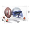 Better Display Cases Acrylic Football and Football Helmet Display Case - Large Rectangle Box with Clear Case with, Orange Risers and Clear Base 18" x 14" x 12" (A014/B60) view 2