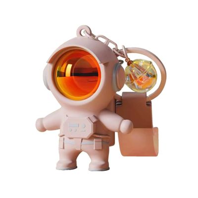 Vlmazlm Pretty keychains Astronaut Kawaii Key Chain with Sunset Light, Astronaut Cute Keychains Pendant Car Keychains (pink)