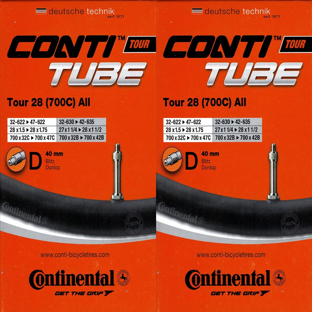 2 x Continental Tour 28 All Inner Tube 28 Inch DV (32/47-622) (32/42-630/635) DV40