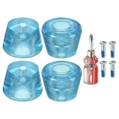 PATIKIL Roller Skate Toe Stops with Screwdriver, 2 Pair 82A Rubber Brake Stoppers Block for Roller Skate Accessories Replacement, Clear Blue
